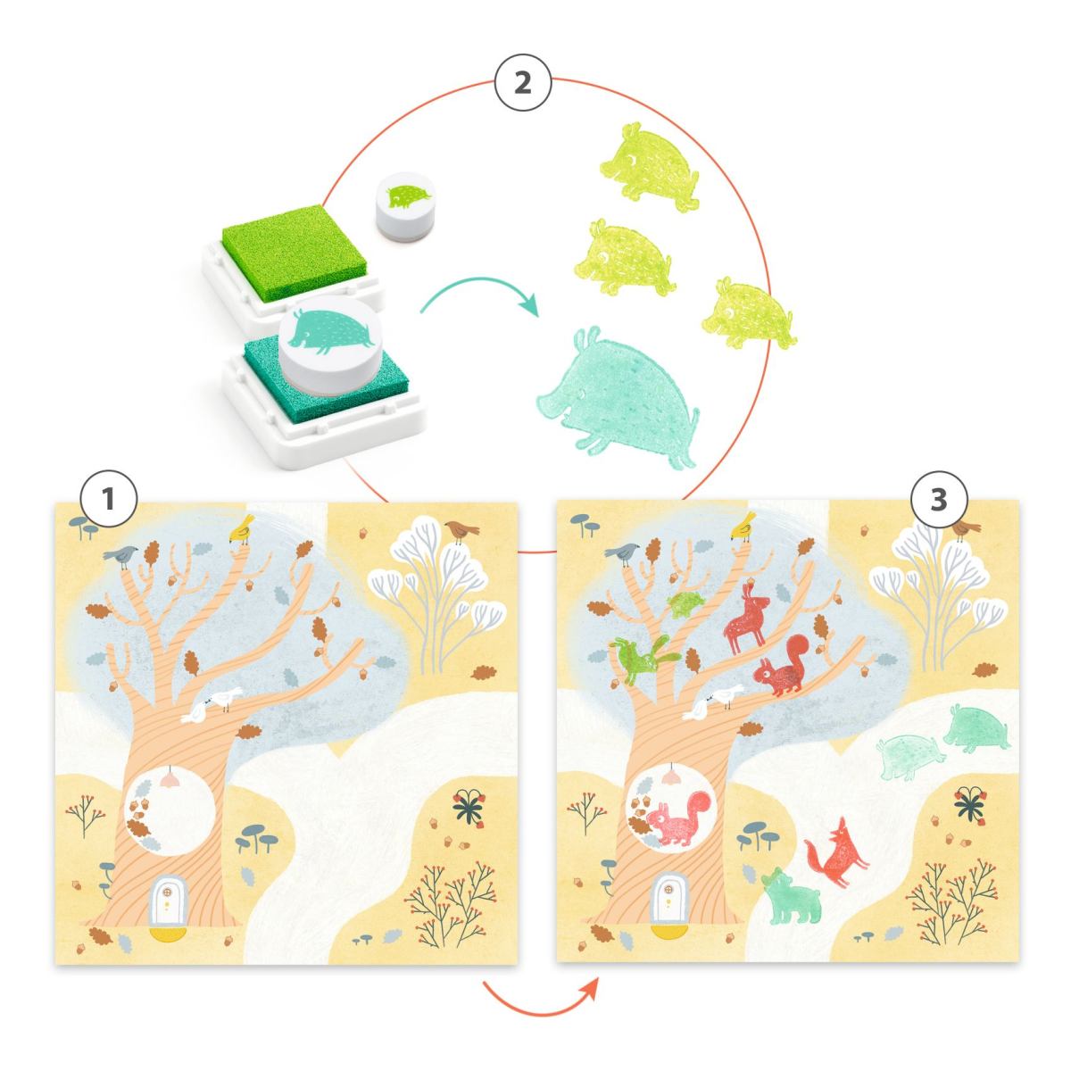 Stempel Set Tiere von Djeco