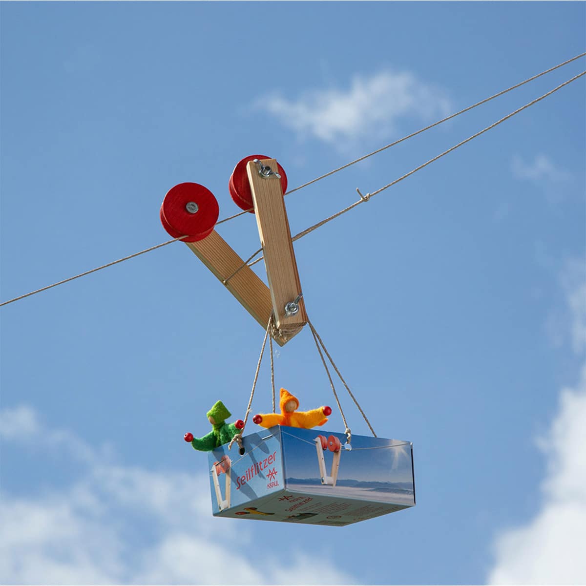 Kleiner Seilflitzer aus Holz Bausatz
