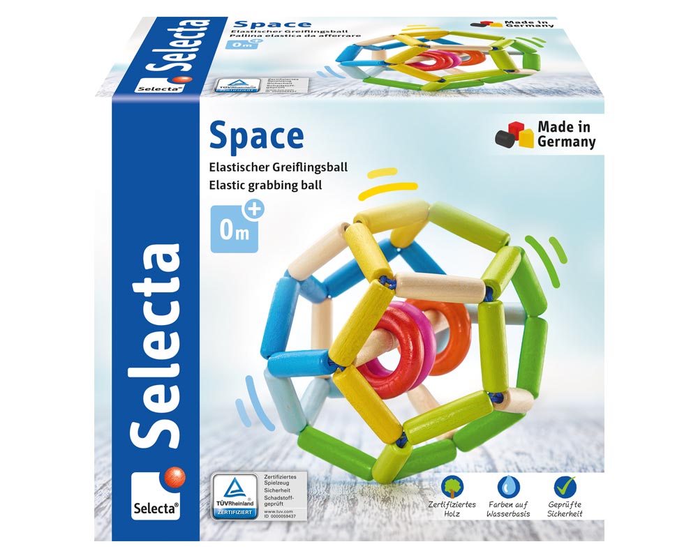 Greifling Rassel Ball aus Holz von Selecta