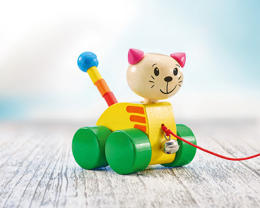 Nachzieh Katze Holzspielzeug von Selecta