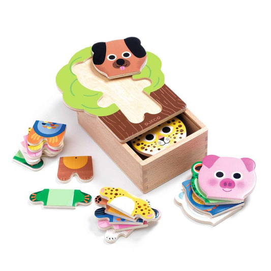 Puzzlebox mit Tieren aus Holz von Djeco