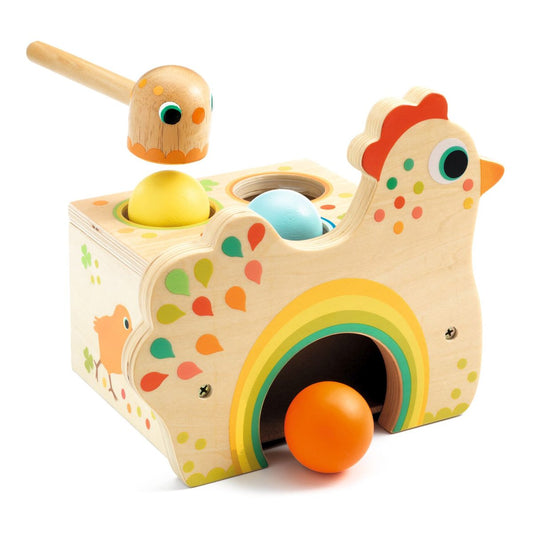 Klopfspiel Kugelspiel Huhn aus Holz von Djeco