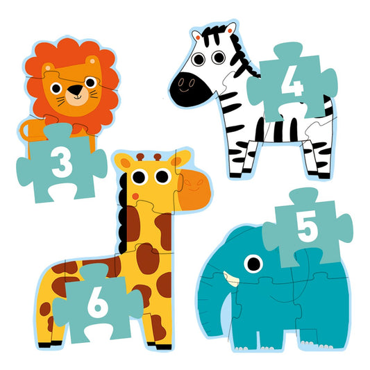 Erstes Puzzle Set Dschungel 3,4,5 und 6 Teile