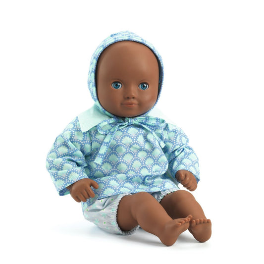 Babypuppe mit Hose Shirt und Mütze
