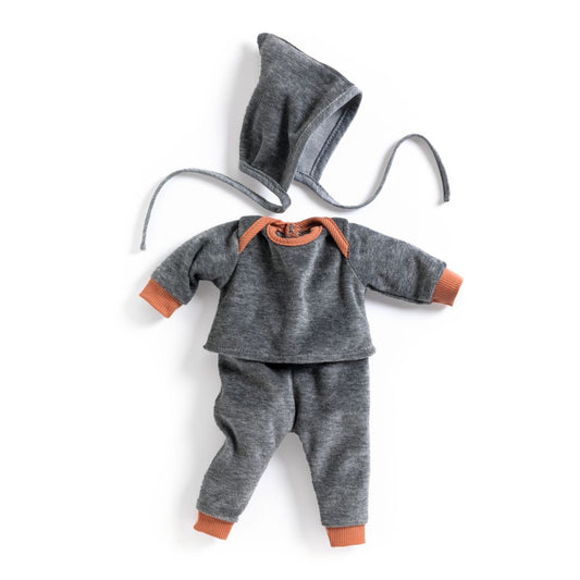 Puppenkleidung Set aus Hose Sweatshirt und Mütze