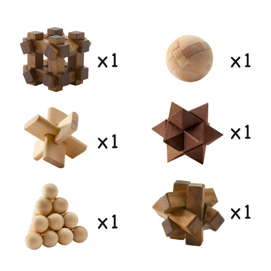Woodix - 6 Knobelspiele aus Holz von Djeco