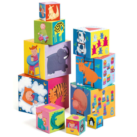 Stapelturm aus 10 bunten Würfel von Djeco