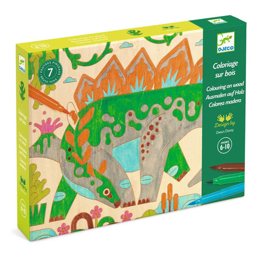 Ausmalen auf Holz Dinosaurier von Djeco