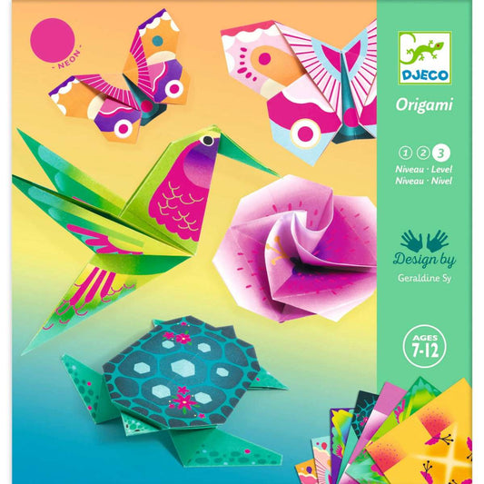 Origami Set Exotische Motive in neon von Djeco