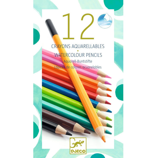 Set mit 12 Aquarell-Farbstiften von Djeco