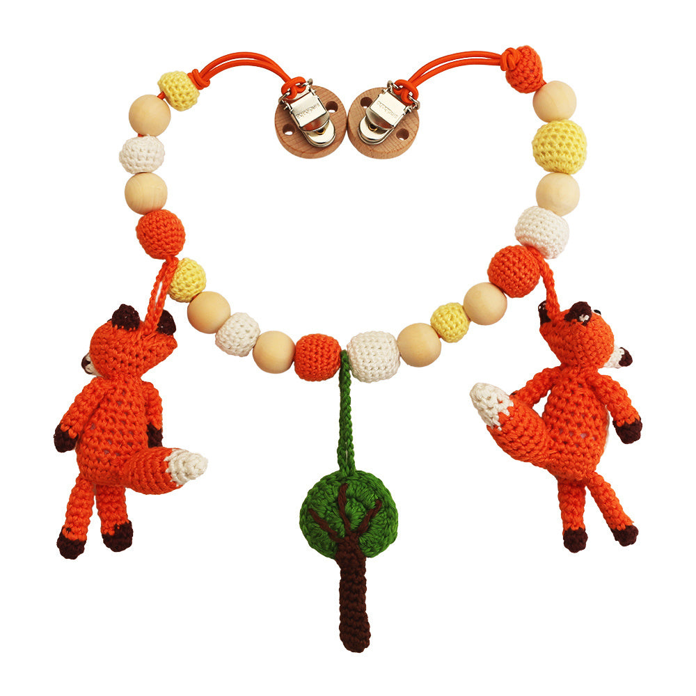 Kinderwagenkette Fuchs mit Clip Handarbeit