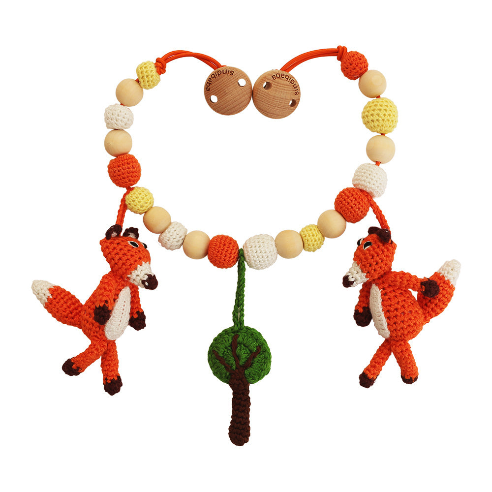 Kinderwagenkette Fuchs mit Clip Handarbeit